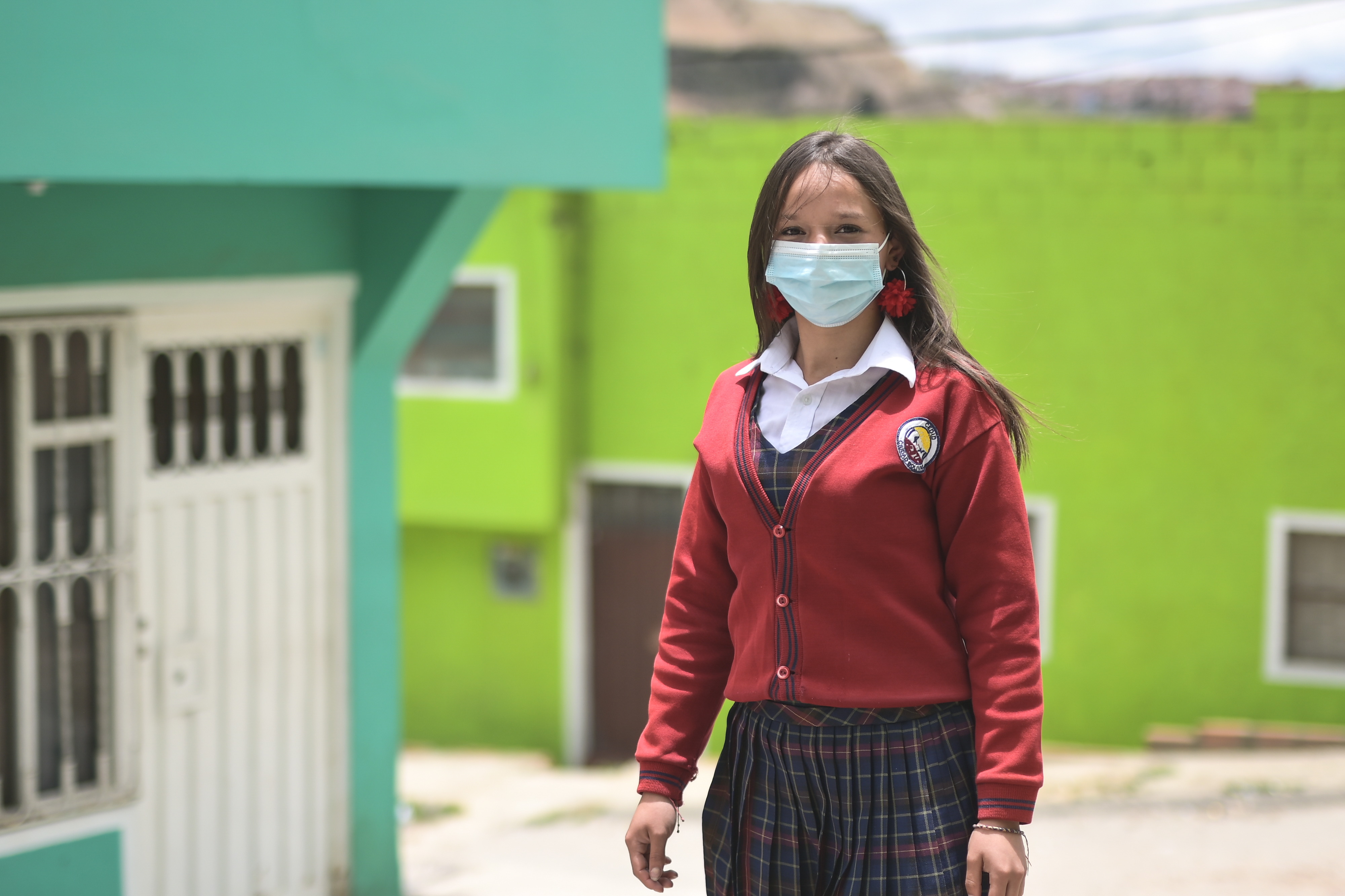 Estudiante en un bario