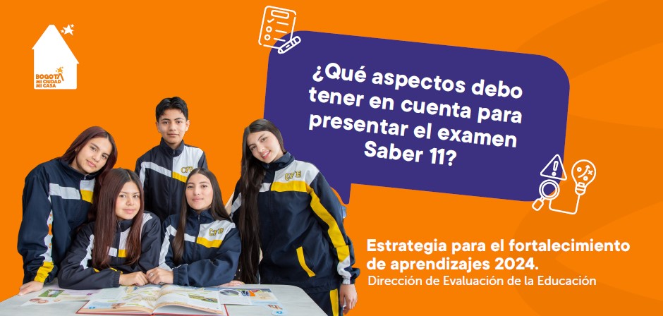 Estudiantes con un libro y el nombre de la cartilla en el fondo