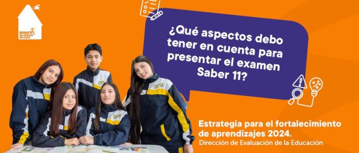 Estudiantes con un libro y el nombre de la cartilla en el fondo 